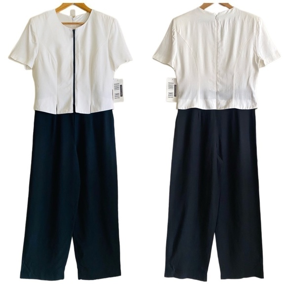 LOIS SNYDER DANI MAX Rare Vintage Wide Leg Preppy Formal Career Jumpsuit 10 NWT - Picture 1 of 14